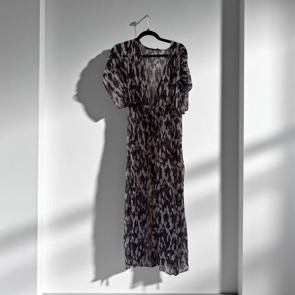 Cupshe Moon & Spoon Leopard Print Swim Cover-Up Kimono Size XL - Picture 3 of 6